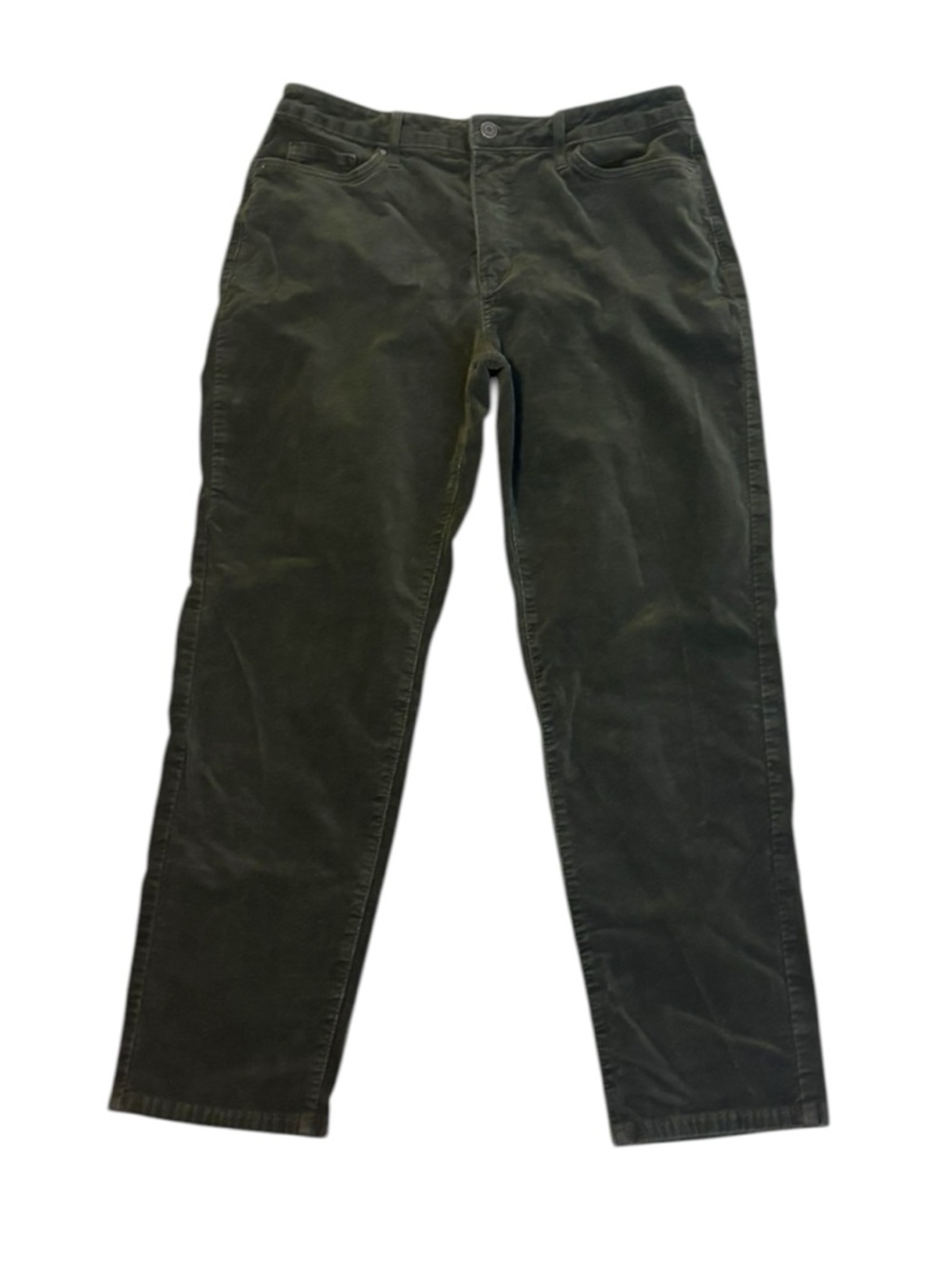 croft & barrow Dark Olive Green Corduroy Pants Size 14 Short